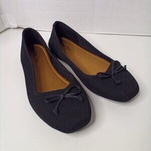 Me Too Black Flats with Bow Detail